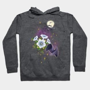 Moonflowers And Flying Bats Hoodie